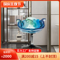 Model House Villa restaurant chair hotel lobby sales office living room Crystal stool decoration transparent resin sculpture