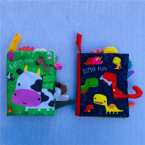 Clearance Baby Farm Dinosaur Cloth Book Know Animals Can Bite Hair and Tear Brightly Colorful Stereo Tail