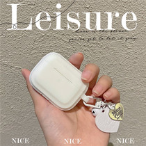 airpods Protective case for airpodspro Apple headset white conjoined wavy pattern love pendant airpods2 generation wireless Bluetooth anti-drop silicone soft third generation protection