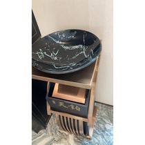Hotel lobby stainless steel garbage ash bucket tank basin matching smoke basin glass black basin black root seat bucket