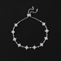 Amy gam : The shining clover bracelet girl full of diamond meteor bracelet adjusts the star handdress style