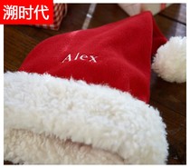 Spot foreign trade plush luminous Christmas hat with great beard quality woolen circle large infant child adult embroidered