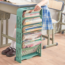 Bookshelf desk side book box book storage rack desk classroom junior high school students storage artifact student book rack