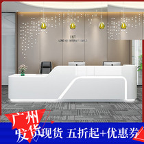 Simple modern company paint front desk fashion shaped reception desk consulting bar Hotel creative welcome cash register table