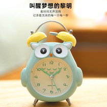 Creative bell alarm clock students use cartoon mute children Boy small alarm bedroom bedside digital night light clock