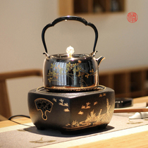 Long Yinzhai electric pottery stove Tea home Tea stove silent iron pot silver pot glass pot boiling water tea maker fisherman Song
