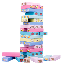 Childrens puzzle layer by layer stacking music stacking high building blocks Wooden toys Bottom draw desktop parent-child interactive games