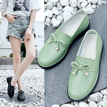 Water shoes womens new summer low-top galoshes beautiful rain shoes women shallow short tube rain boots non-slip kitchen work rubber shoes