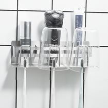 Punch-free toothbrush holder bathroom wash table toothpaste Shaver storage 304 stainless steel electric toothbrush holder