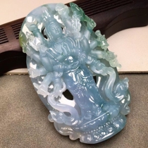 Jade Jade Three-color Thousand Hands Guanyin Du Mother Bodhisattva Wenwu Wealth God Ice Type Ping Buckle Dragon Pendant