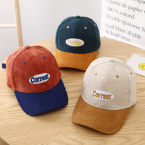 Childrens hats spring and autumn boys Korean letter caps tide fashion girls casual baseball caps corduroy hats