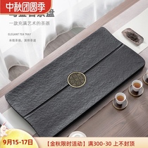 Whole natural Wujin Stone tea tray household simple stone Tea Sea drainage tea table large kung fu tea tray