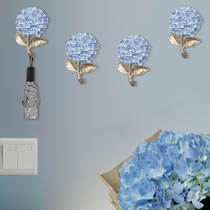 Creative Cute Art Clothes Hat Hook Wall-mounted Door Hall Hung Hanger Wall Living Room Flower Basket New Chinese Wall Decoration