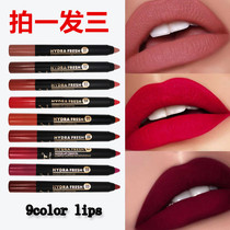 ins lip pen Velvet matte lipstick pen European and American color rose red lip line does not bleach waterproof student female