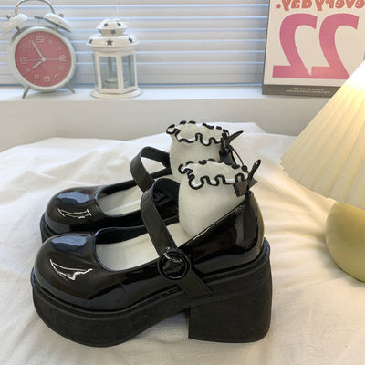 taobao agent Black summer footwear high heels, french style, 2023 collection, suitable for teen