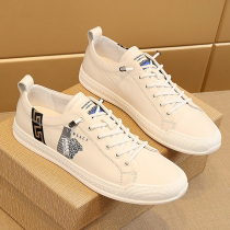 European Station small white shoes mens leather breathable thin Tide brand high-end Medusa shoes mens head layer cowhide casual shoes