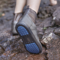 Rain shoes waterproof cover women Summer silicone shoes rain fashion outside wear rain boots men thick wear-resistant non-slip children rain shoes