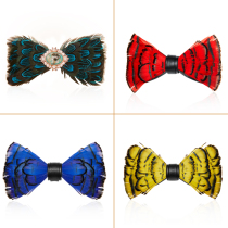 Marasa childrens dress bow tie peacock feather fashion bow tie medium child Korean version of British style bow