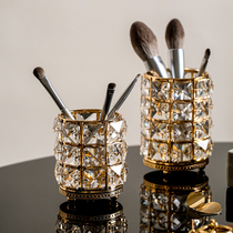 Nordic ins style creative Crystal makeup brush storage tube Net red light luxury dressing table desktop pen holder decorative ornaments