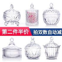 Eurostyle Glass Candy Jar Transparent with lid storage tank Fruit Bowl Sugar Vat Spiced Jar Smock Vat First Decorated Box
