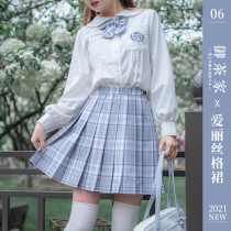 (Royal Tea House)Alice original jk uniform skirt genuine short medium long pleated grid skirt summer and autumn (spot)