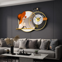 Light luxury atmospheric wall clock living room home Fashion Net red decoration high-end clock modern simple wall clock mute