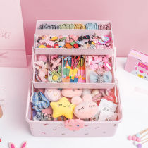 Children Hair Accessories Containing Box Girl Baby Hair Clip Rubber Band Head Accessories Hair Card Ring Dressings Cute Head Rope First Accessories Box