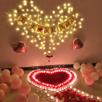 Candle Romantic Birthday Creative Supplies Courted Love Courted Wedding Table White Creative Props Surprise Scene Arrangement Heart-shaped