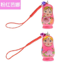  Cartoon Wooden Russian Jacket Doll Mobile Phone Chain Key Pendant Accessories Accessories
