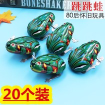 Green little jumping frog clockwork frog baby crawling childrens tin shaking sound with the same baby toy super fire 