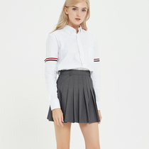 tbaachic Korean version pleated skirt tb skirt women high waist A- line dress ins Super fire pleated skirt college style skirt