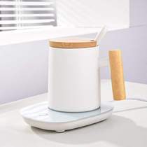 Wood Handle Lovers Water Glass Creative Ceramic Cups 55 Degrees Constant Temperature Warm Warm Cup Mat Insulation Cup Heated Milk Cup Winter Send Gifts