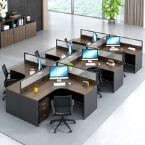 Xiamen office table and chair combination simple modern screen card holder Plate 46 person desk desk furniture