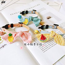 Dog cat bow tie bell collar pet clothes accessories embroidered bow tie Teddy than bear rope