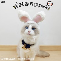 Rabbit Ear Cat Headgear Puppet Headwear Pet Accessories Kitten Supplies Cute cross-over cat hat