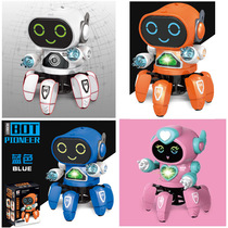 Intelligent six octopus robot singing and dancing Electric music lighting Childrens toys 61 gifts for boys and girls