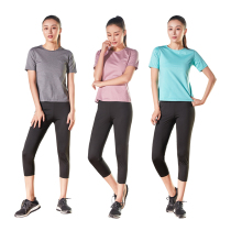 Sweat clothing womens suit running sports yoga clothing large size fever abdomen thin leg Capri pants fitness clothing explosion sweat clothing