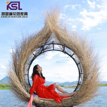 Bali Net red birds nest swing scenic area wedding shooting props creative hanging round bed outdoor homestay Birds Nest