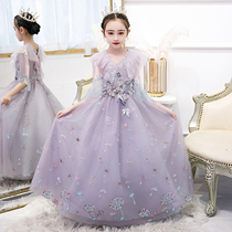 Childrens dress Princess dress girl puffy gauze flower girl wedding dress evening dress small host piano performance Foreign atmosphere