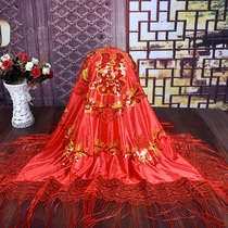 Spot red hijab wedding supplies sequin satin wedding veil wedding wedding bride hijab