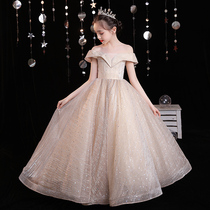 Girls high-end evening dress birthday princess dress childrens model catwalk host girl piano performance dress summer