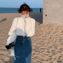 Autumn and winter 2021 new lazy wind explosion high collar Japanese gentle wind Korean fashion sweater coat thickened