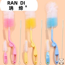 Baby silicone bottle brush long handle Cup brush extended Cup wash cup brush cleaning artifact brush set 360 degree rotation