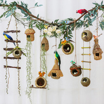 Kindergarten air hanging ring creation micro landscape environment layout material pendant decoration forest hanging decoration creative Birds Nest