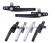 Old-fashioned broken bridge aluminum seven-character handle aluminum alloy flat door and window push-pull buckle handle with roller inner and outer lock buckle