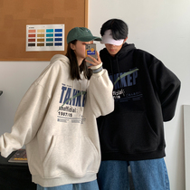 Couple outfit 2021 autumn new trend hooded letter printing sweater male ins loose and wild tide brand jacket