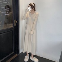 Pregnant womens autumn and winter knitted base dress 2021 New Tide design sense small man Net Red fashion dress