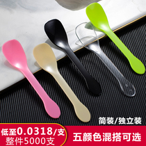 Disposable spoon Ice cream creative cute plastic spoon Dessert jelly pudding Yogurt mixing spoon Stand-alone pack