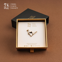 Thousand paper crane suit brooch men and women high-end cute birthday gift 2021 New Tide pin retro custom