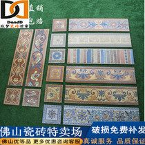 Mediterranean style antique waveguide line 150x600MM living room bedroom idyllic retro wave line tile